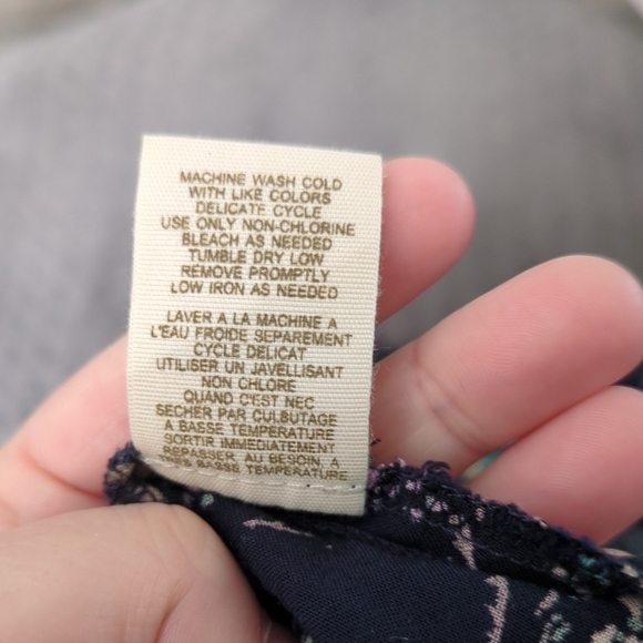 Free People Lupine Navy Sleeveless Lace Open Side Floral Dress Small Boho - Picture 9 of 9